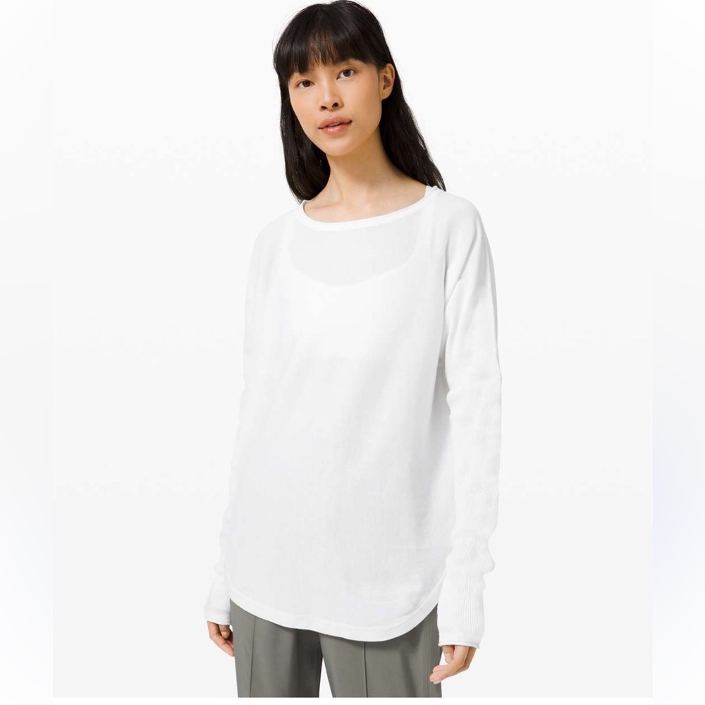 Brand New! Lululemon Athletica Take it All In Long Sleeve white sweater